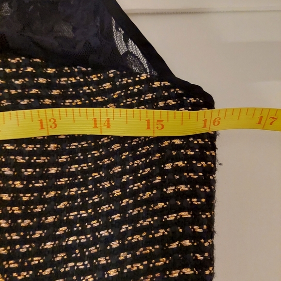 The Limited Women's Size 2 Black Dress Gold Copper Metallic Lace Sleeveless - Picture 11 of 11